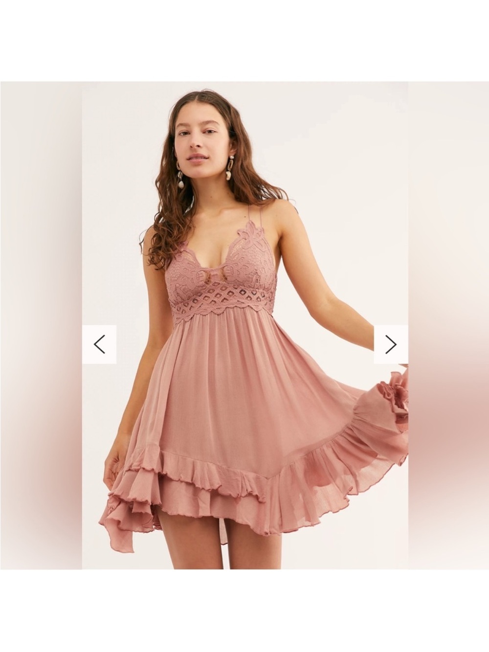 Free People Adela Mini Dress in Dusty Rose